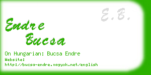 endre bucsa business card